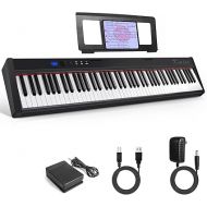 88 Key Weighted Keyboard Piano,Kmise Full Size Heavy Hammer Action Key Digital Piano with Music Stand Pedal MIDI Connecting for Professional Beginner