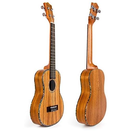  Kmise Travel Ukulele Tenor Thin Body 26 inch Zebra Ukelele Uke Hawaii Guitar 18 Fret