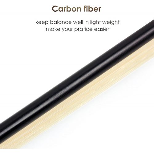  Kmise Violin Bow Stunning Bow Carbon Fiber for Violins (1/2, Black)