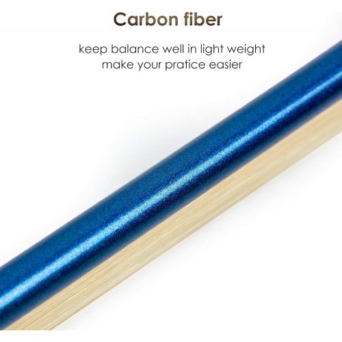  Kmise Violin Bow Stunning Bow Carbon Fiber for Violins (1/2, Blue)