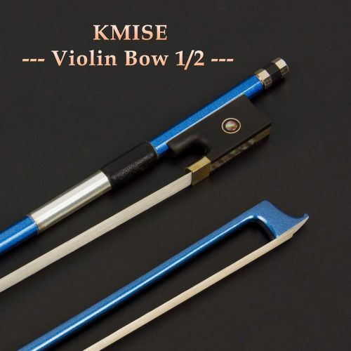  Kmise Violin Bow Stunning Bow Carbon Fiber for Violins (1/2, Blue)