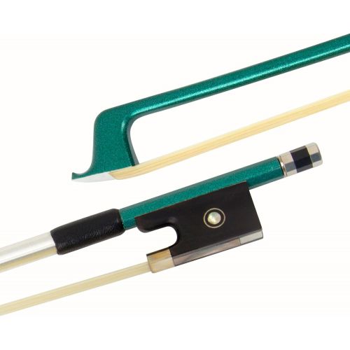  Kmise Violin Bow Stunning Bow Carbon Fiber for Violins (1/2, Green)