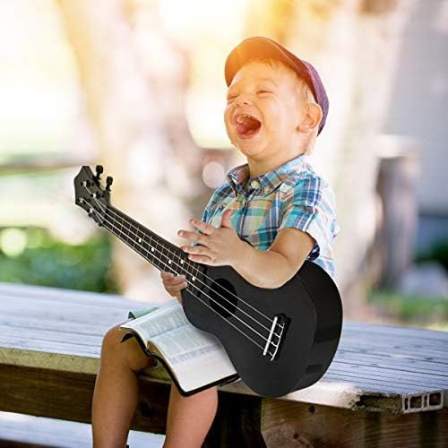  [아마존베스트]Kmise Soprano Ukulele for Beginners Kids Black ukulele 21 inch ukelele Birthday Chrismas gift kit with Bag Picks String