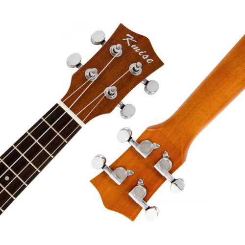  [아마존베스트]Kmise Deluxe Top Solid Spruce ukulele concert ukulele 24 hawaii guitar w/bag and digital tuner (UK-24)