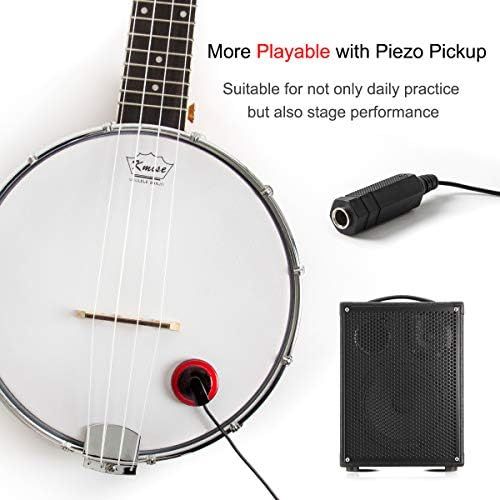  [아마존베스트]Kmise Banjo Ukulele Concert Size 23 Inch With Bag Tuner Strap Strings Pickup Picks Ruler Wrench Bridge (Brown)