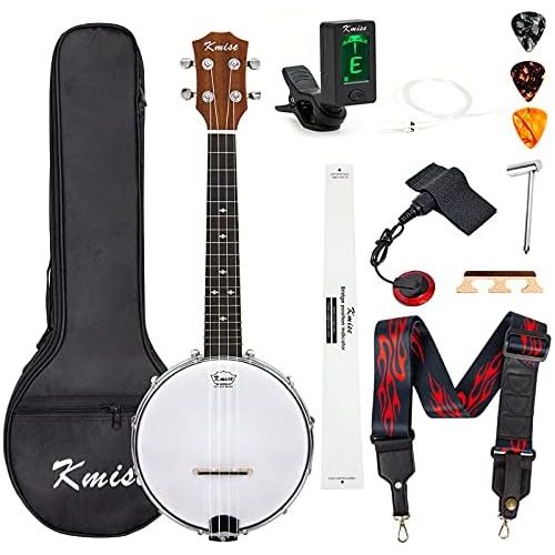  [아마존베스트]Kmise Banjo Ukulele Concert Size 23 Inch With Bag Tuner Strap Strings Pickup Picks Ruler Wrench Bridge (Brown)