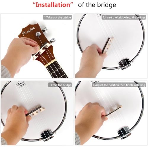  [아마존베스트]Kmise Banjo Ukulele 4 String Banjos lele Ukelele Uke Concert 23 Inch Size (Type 4)