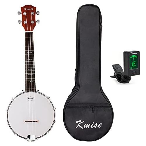  [아마존베스트]Kmise 4 String Banjo Ukulele Banjo lele Uke Concert 23 Inch Size Sapele with Bag Tuner