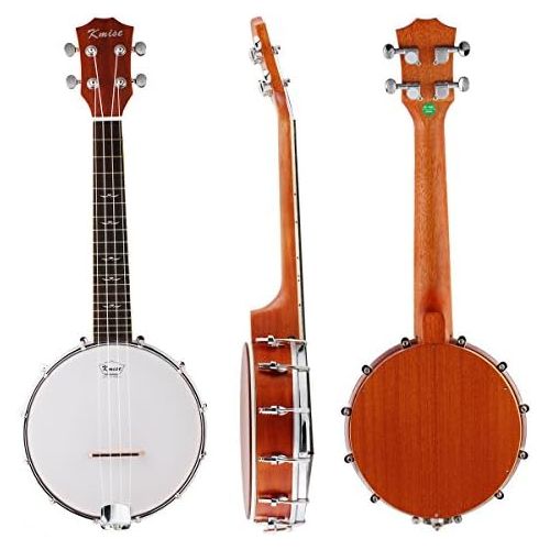  [아마존베스트]Kmise 4 String Banjo Ukulele Banjo lele Uke Concert 23 Inch Size Sapele with Bag Tuner