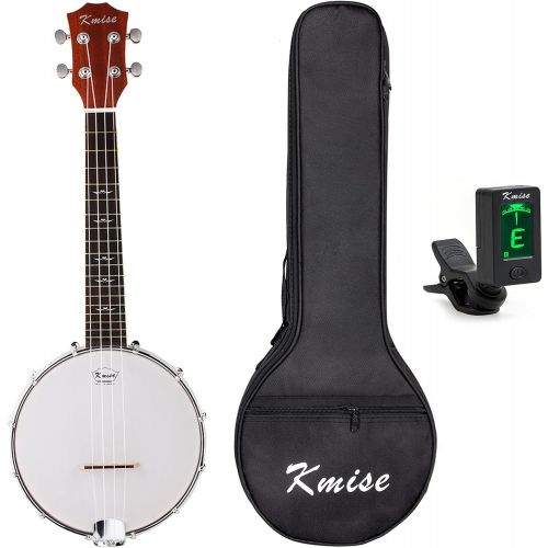  [아마존베스트]Kmise 4 String Banjo Ukulele Banjo lele Uke Concert 23 Inch Size Sapele with Bag Tuner