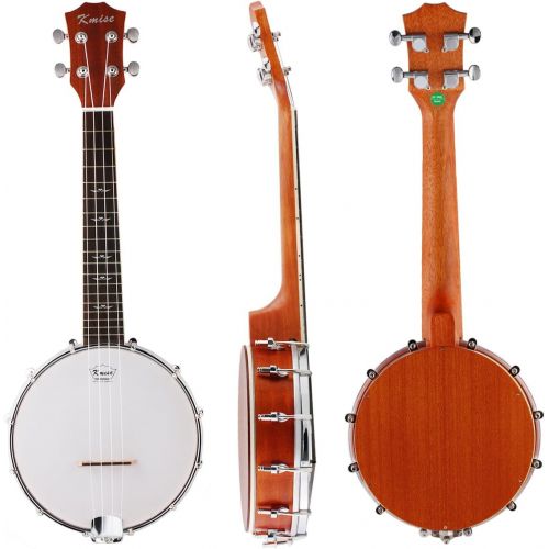  [아마존베스트]Kmise 4 String Banjo Ukulele Banjo lele Uke Concert 23 Inch Size Sapele with Bag Tuner