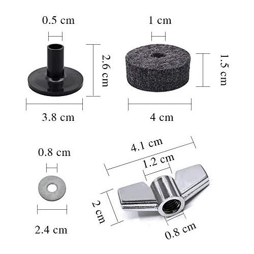  [아마존베스트]KnR Harmony Cymbal Accessories Pack of 12 4 Cymbal Felts & 2 Cymbal Cases & 2 Wing Nuts & 4 Washers for Drum