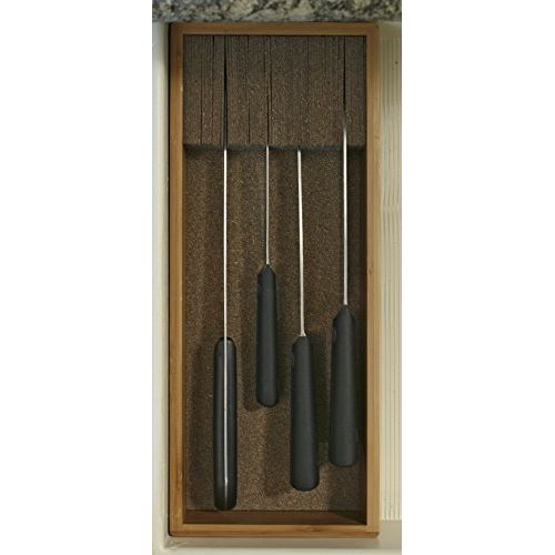  Knife Dock Knifedock - In-drawer Kitchen Knife Storage - The Cork Composite Material Never Dulls Your Blades. Great Gift for Any Chef! Enables you to Easily Identify Your Knives At a Glance.