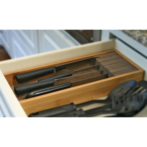  Knife Dock Knifedock - In-drawer Kitchen Knife Storage - The Cork Composite Material Never Dulls Your Blades. Great Gift for Any Chef! Enables you to Easily Identify Your Knives At a Glance.