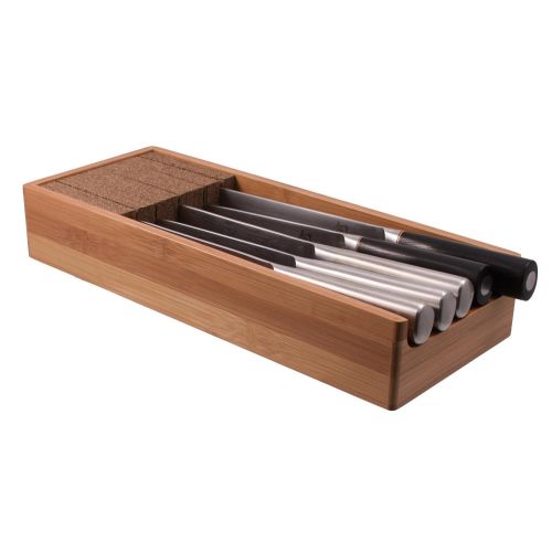  Knife Dock Knifedock - In-drawer Kitchen Knife Storage - The Cork Composite Material Never Dulls Your Blades. Great Gift for Any Chef! Enables you to Easily Identify Your Knives At a Glance.