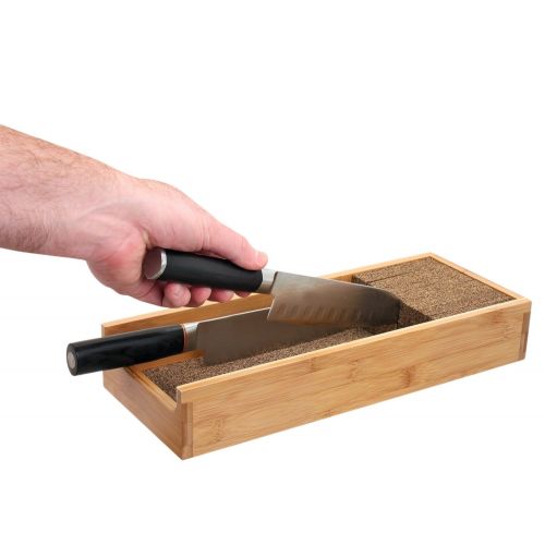  Knife Dock Knifedock - In-drawer Kitchen Knife Storage - The Cork Composite Material Never Dulls Your Blades. Great Gift for Any Chef! Enables you to Easily Identify Your Knives At a Glance.