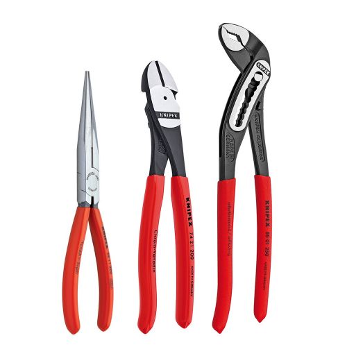  Knipex Tools KNIPEX Tools 00 20 08 US1, Long Nose, Diagonal Cutter, and Alligator Pliers Tool Set, 3-Piece