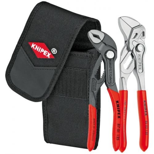  Knipex Tools KNIPEX Tools 00 20 72 V01, Mini Cobra Pliers and Pliers Wrench 2-Piece Set with Belt Pouch