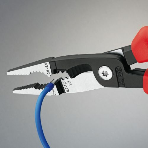  Knipex Tools KNIPEX Tools 13 81 8, 6-In-1 Electrical Installation Pliers with Dipped Handle