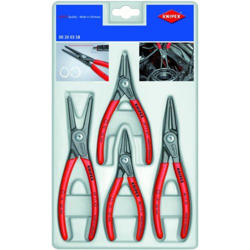  Knipex Tools KNIPEX Tools 00 20 03 SB, Precision Circlip Snap-Ring Pliers Set, 4-Piece