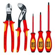 Knipex Tools KNIPEX Tools 9K 98 98 20 US, 1000V Insulated Automotive Pliers and Screwdriver Tool Set, 5-Piece