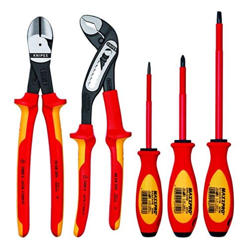  Knipex Tools KNIPEX Tools 9K 98 98 20 US, 1000V Insulated Automotive Pliers and Screwdriver Tool Set, 5-Piece