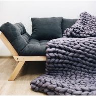 /KnitTendance sale! Merino wool blanket, Knitted blanket, super chunky blankets, chunky throw Super chunky blanket, Knitted Throw, baby throw