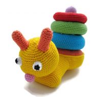 /KnittedToyCreations Crochet rainbow snail Amigurumi toys, Baby shower gift, Waldorf Educational Autism toys Color Sorting Stacking Fine Motor Skills Montessori