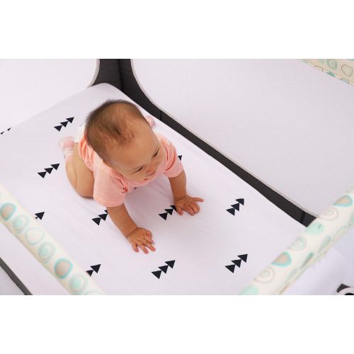  Knlpruhk Pack n Play Sheet Fitted Playard Mattress Sheet Set 2 Pack 100% Jersey Knit Cotton Ultra Soft Stretchy Portable Mini Crib Sheets for Baby Girl Boy Grey Arrows and Black Triangles b