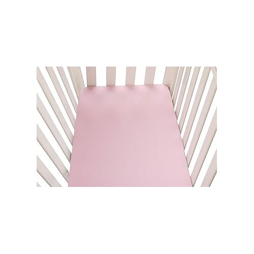  Bassinet Sheets for UPPAbaby Bassinet, 2 Pack Fitted Sheets, 100% Jersey Knit Cotton 190GSM, Ultra Soft Breathable, Floral and Pink