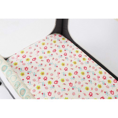  [아마존베스트]Knlpruhk Pack n Play Playard Sheet Set 2 Pack 100% Jersey Knit Cotton Ultra Soft and Stretchy Portable Mini...