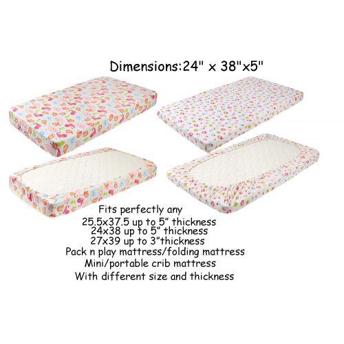  [아마존베스트]Knlpruhk Pack n Play Playard Sheet Set 2 Pack 100% Jersey Knit Cotton Ultra Soft and Stretchy Portable Mini...