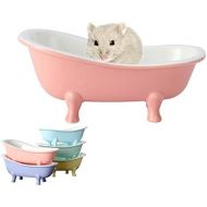 HenryDong Summer Cool Small Animal Hamster Bed, Ice Bathtub Accessories Cage Toys, Ceramic Relax Habitat House, Sleep Pad Nest for Hamster, Food Bowl for Guinea Pigs/Squirrel/Chinc