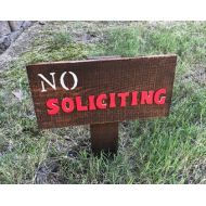 KnockonWoodDecorShop No Soliciting Yard Sign