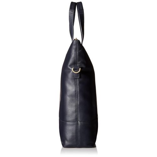  Knomo Luggage Mayfair Leather Vigo Ns 14-inch Zip Top Tote, Navy