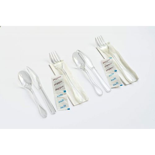  Knork 102 Plastics Disposable Cutlery Pack, 250 per Case, Clear