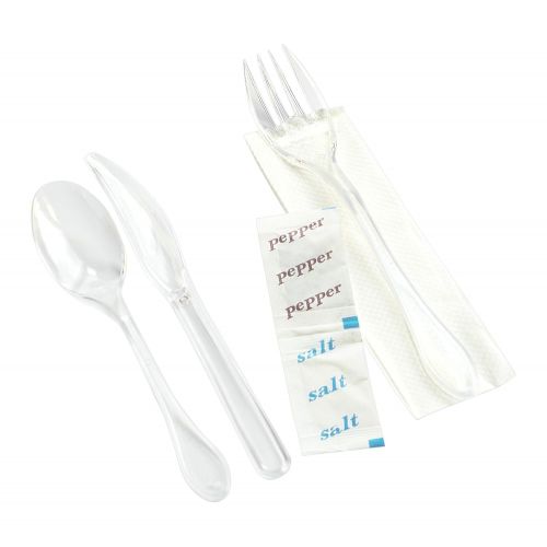  Knork 102 Plastics Disposable Cutlery Pack, 250 per Case, Clear