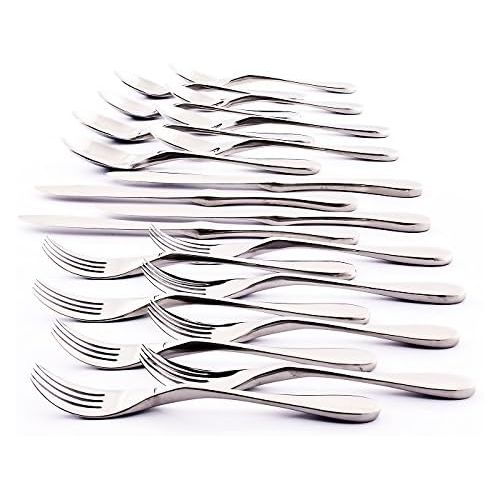  Knork 128 Original Flatware Set, 45 Piece, Silver Matte