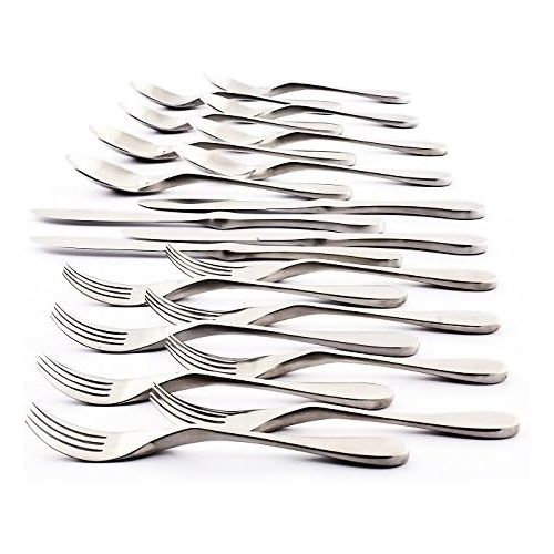  Knork 128 Original Flatware Set, 45 Piece, Silver Matte