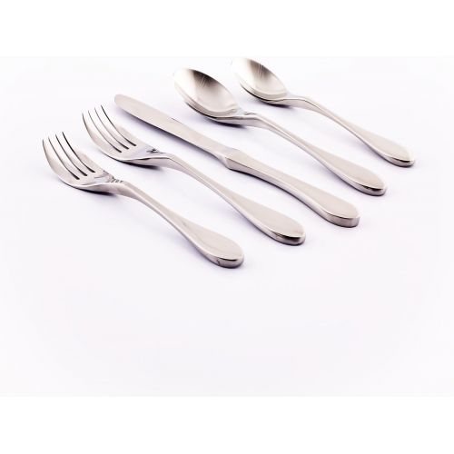  Knork 128 Original Flatware Set, 45 Piece, Silver Matte