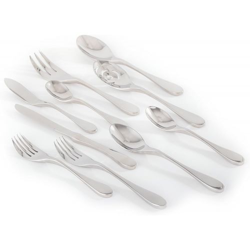  Knork 128 Original Flatware Set, 45 Piece, Silver Matte