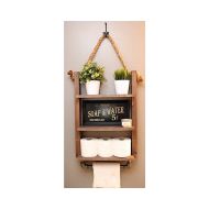 /KnottyByNatureDecor Bathroom Farmhouse Ladder Shelf, Industrial Towel Bar, Rustic Wood Rope Shelf, Modern Renovation, Shabby Chic