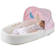 Knowmather Baby Lounger, Portable Baby Bed for Newborns with 1 Canopy and 1 Mosquito Net. Baby Sleeper...