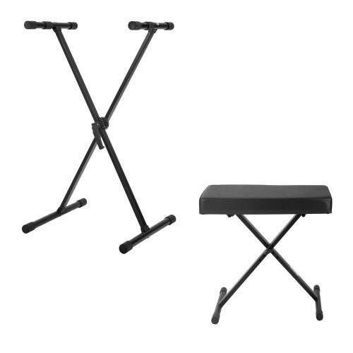  Knox Adjustable Single X Keyboard Stand with Knox Adjustable X Style Keyboard Bench