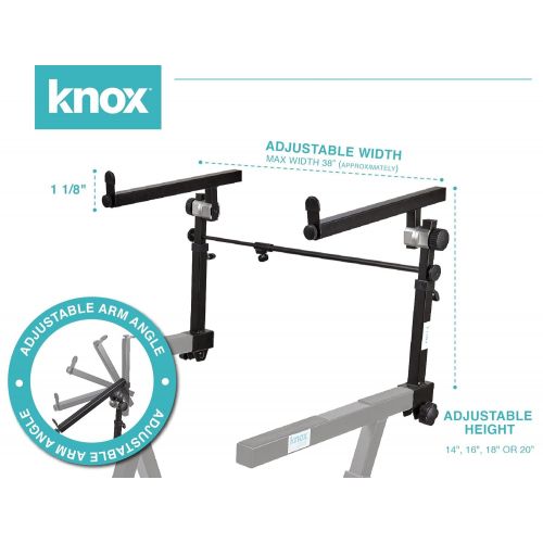  Knox Second Tier for Z Keyboard Stand  Detachable 2nd Level for Knox Z Style Piano Stand - Adjustable Height and Width(Stand Sold Separately)