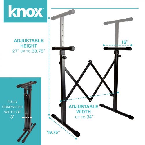  Knox Gear Universal Portable Keyboard Stand Accordion Style with Adjustable Width and Height