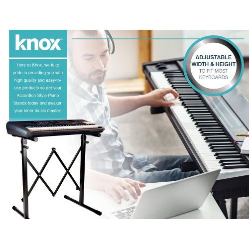  Knox Gear Universal Portable Keyboard Stand Accordion Style with Adjustable Width and Height