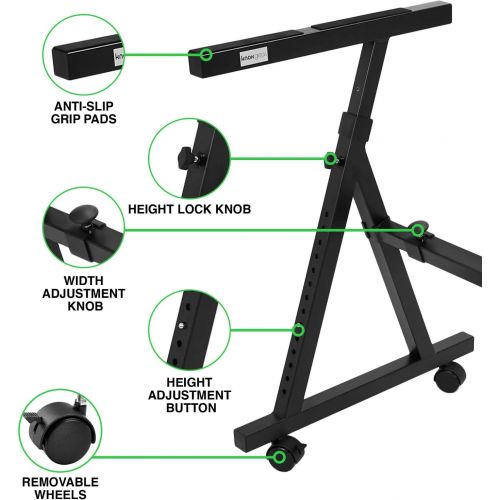  Knox Gear Knox Keyboard Piano Stand  Universal, Z Style, Pedal Friendly  Lightweight and Ultra Portable  Adjustable Height and Width  Optional Detachable Wheels - Professional Grade