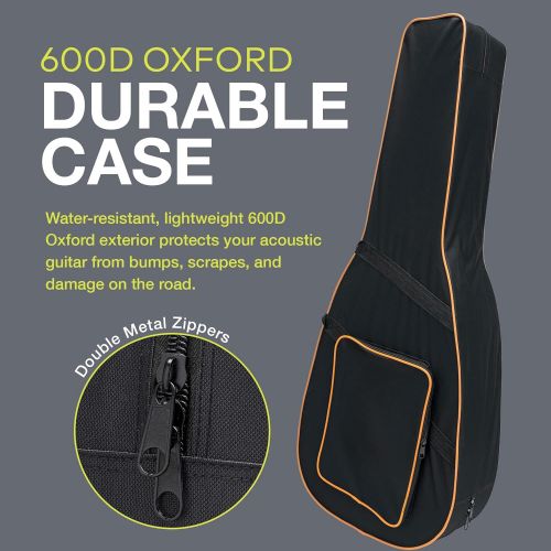  [아마존베스트]Knox Gear KN-SGC01 Acoustic Dreadnought Guitar Lightweight Hard-Foam Case w/ Back Straps, black