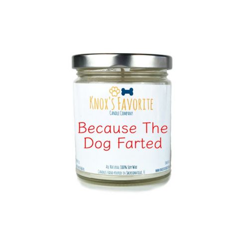  KnoxsFavorite Funny Candle, Because The Dog Farted, Scented Candle, Dog Lover Gift, Dog Owner Gift, Animal Rescue Candle, Pet Gift, Dog Gift, Gift for Him